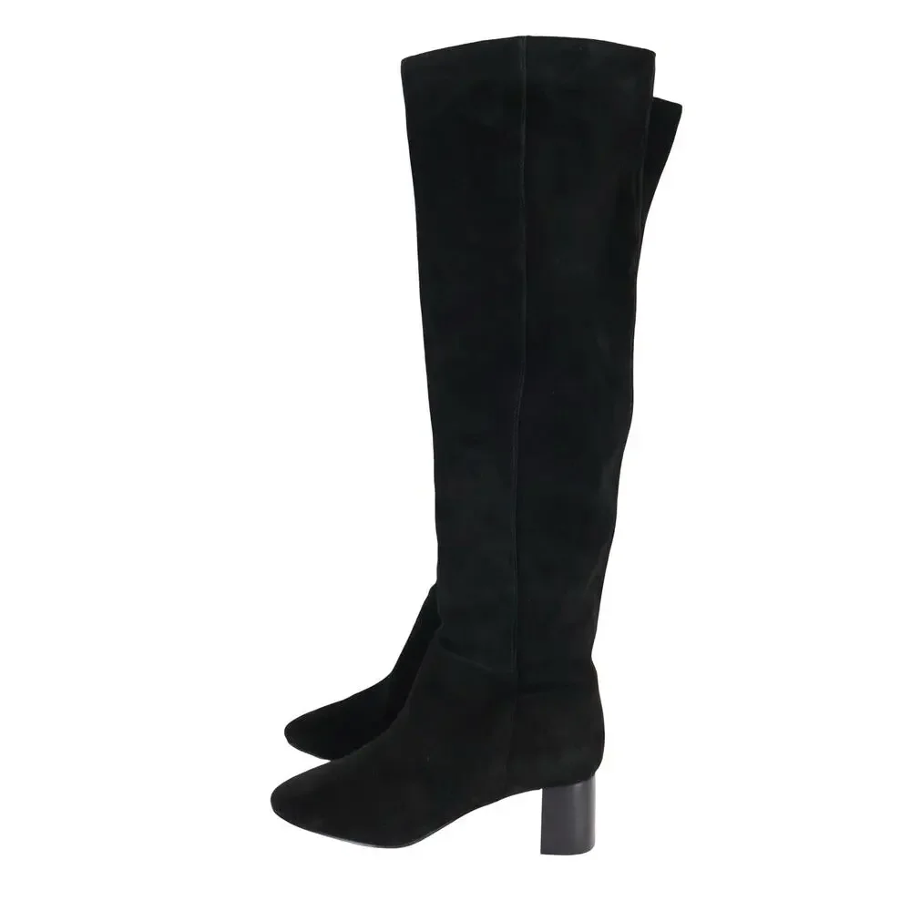 NWOB Madewell The Sylvia Over The Knee Black Suede Boot Size 6